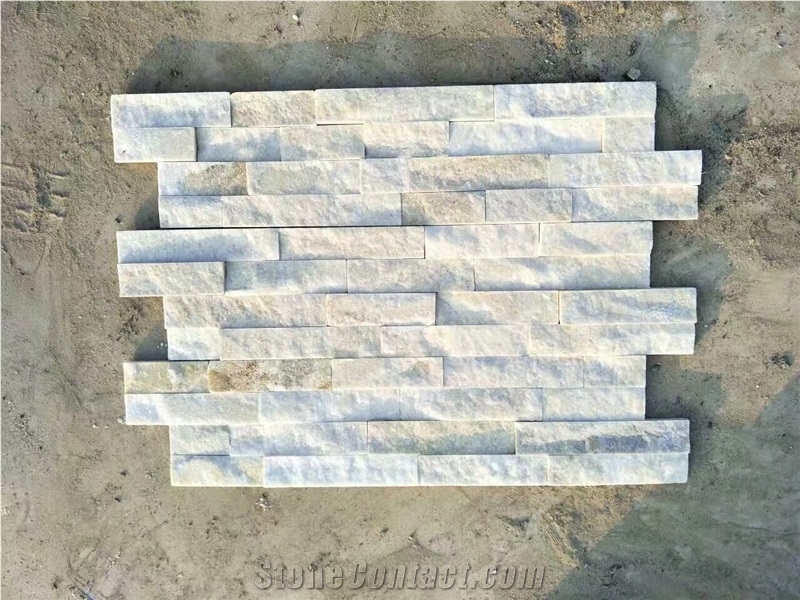 White Quartzite Veneer Wall Tile Culture Stone Ledge Stone Wall Panel