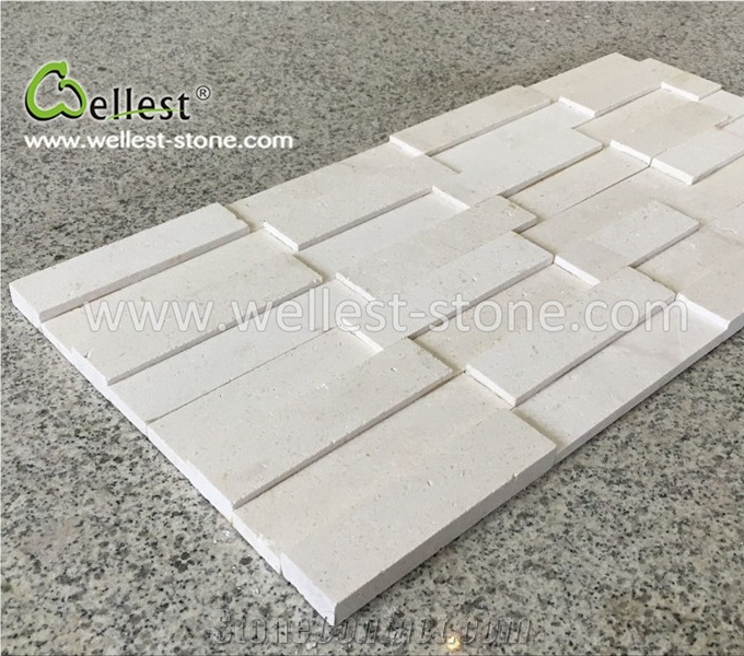 3d White/Beige Limestone Ledge Stone for Feature Wall Decoration