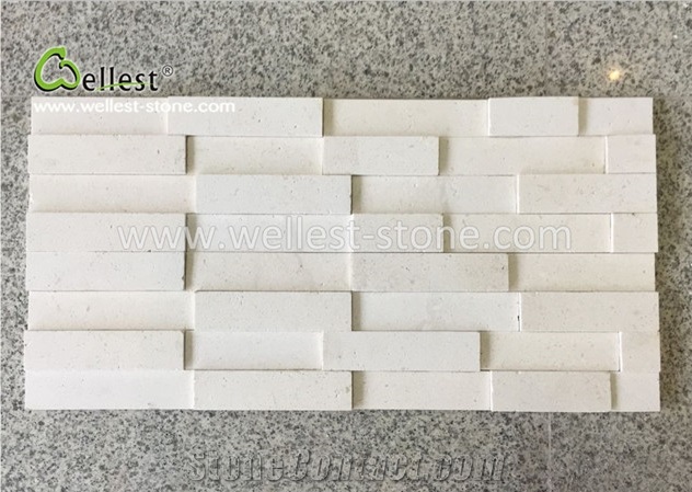 3d White/Beige Limestone Ledge Stone for Feature Wall Decoration