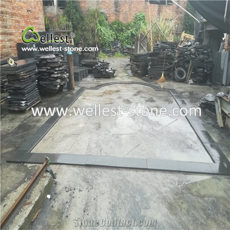 Black Granite Pool Paver Bullnose Edge Pool Coping Stone