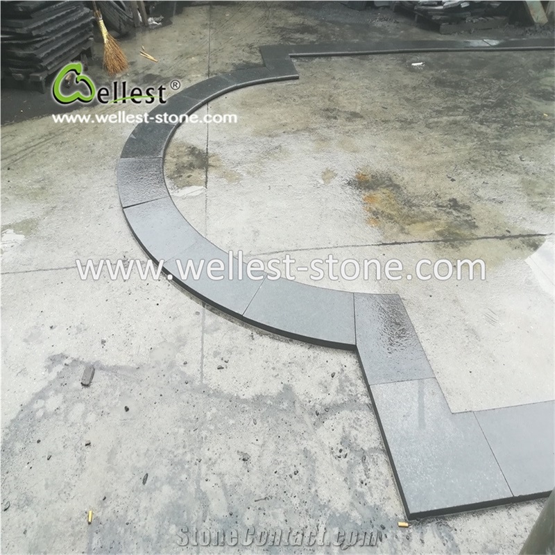 Black Granite Pool Paver Bullnose Edge Pool Coping Stone
