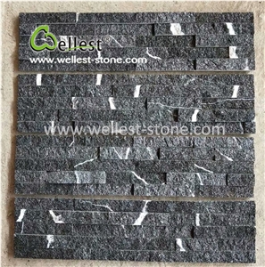 Black Quartzite Culture Stone for Villa Feature Wall Cladding