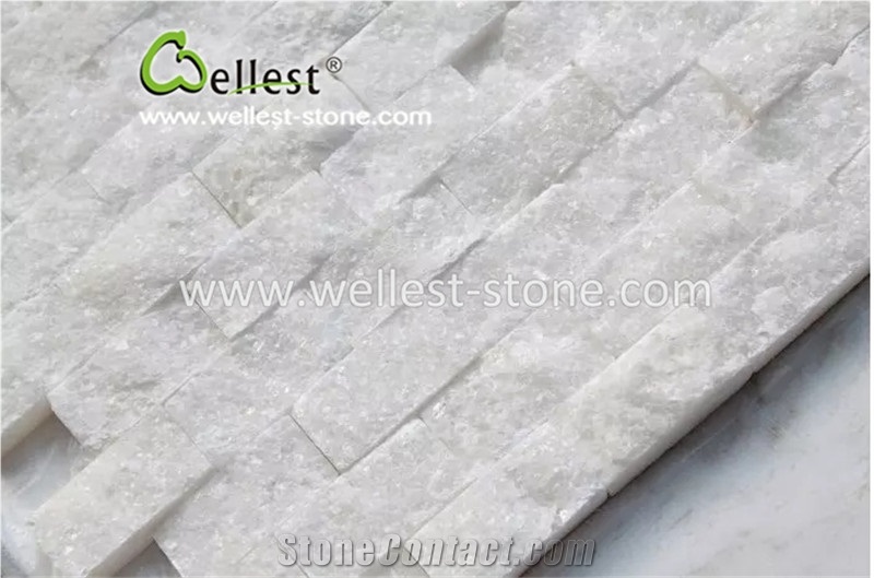 Fashion Super White Quartzite Cultured Stone for Feature Wall Design
