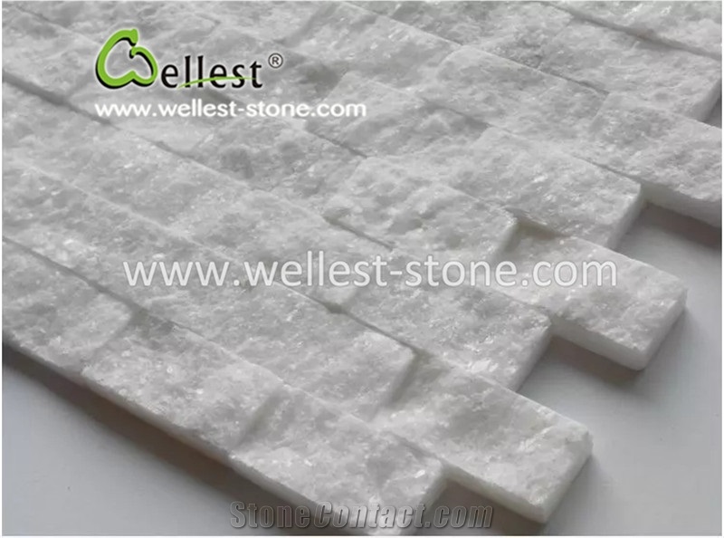 Fashion Super White Quartzite Cultured Stone for Feature Wall Design