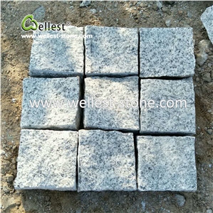 G603 Grey Granite Cobble Stone Cube Stone for Driveway Paving