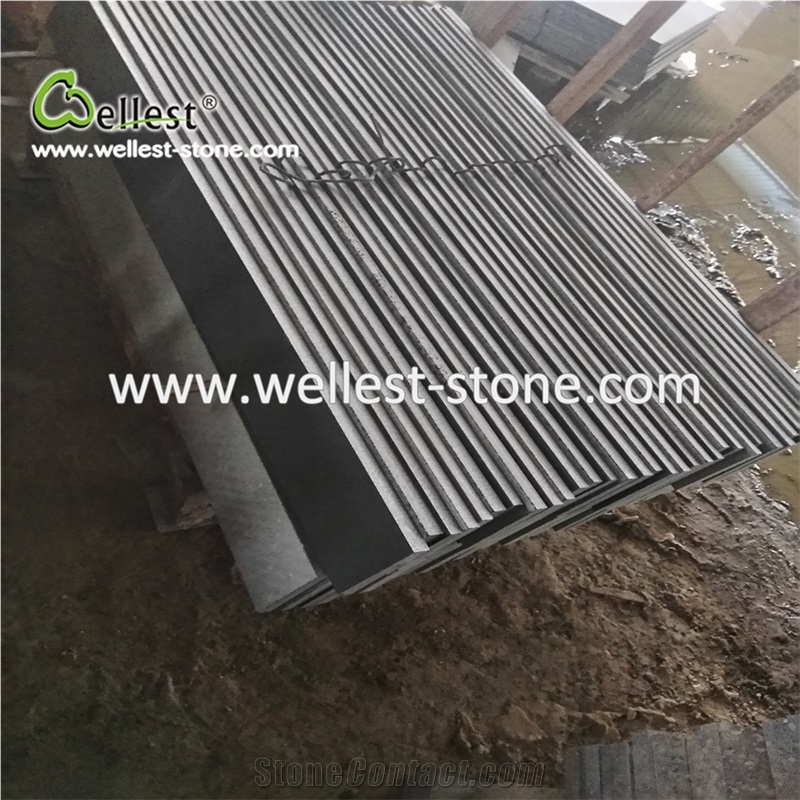 Hainan Black Basalt Steps Stair Riser for Floor Tile and Paving