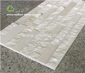 High-End 3d Polish+Split White Limestone Ledge Stone for Feature Wall