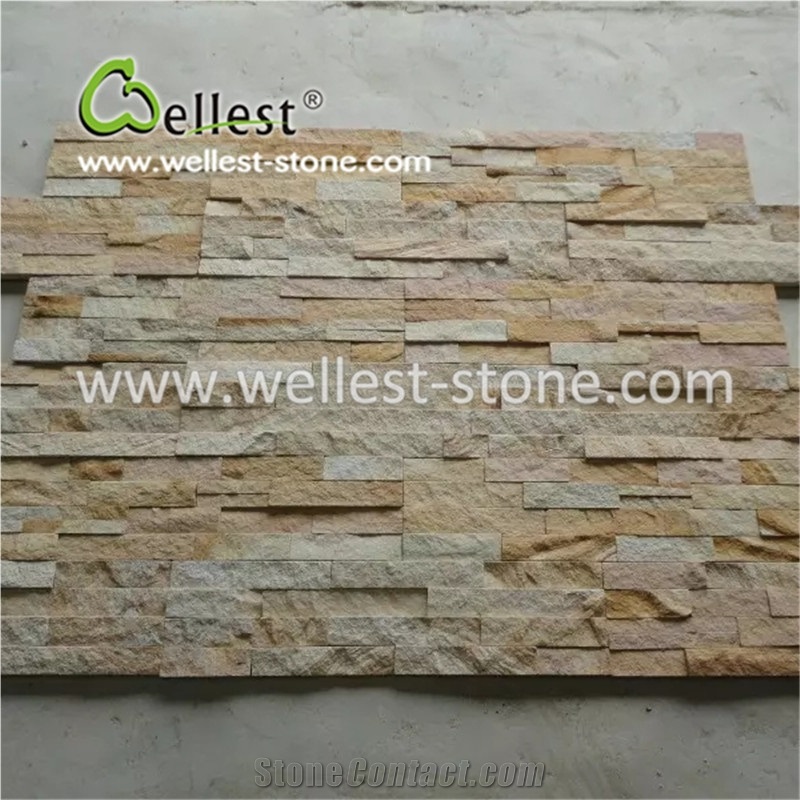 Inter Lock Edge Yellow Sandstone Ledgestone/Fieldstone/Culture Stone