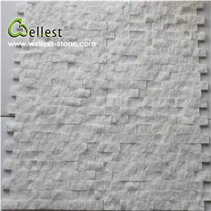 Rough Finish White Quartzite Stacked Stone Veneer for Feature Wall