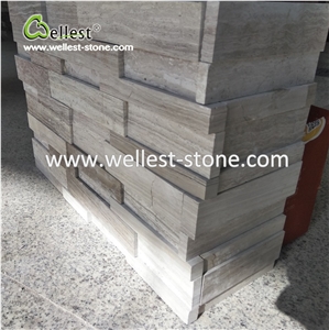 White Wood Marble Retaining Wall Corner Stone for Fearure Wall
