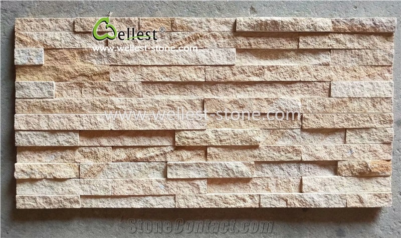 Yellow Wood Grain Sandstone Ledgestone/Fieldstone/Culture Stone Veneer