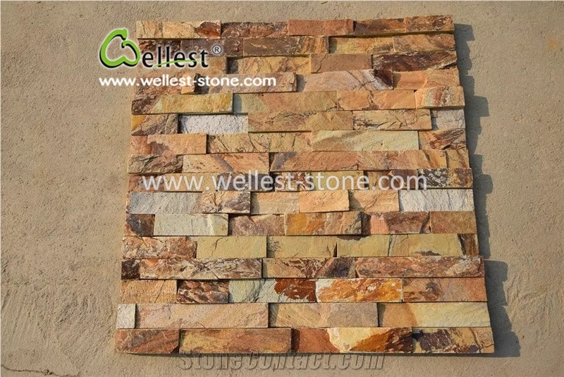 Yellow Wood Marble Ledgestone/Fieldstone/Culture Stone for Waterf
