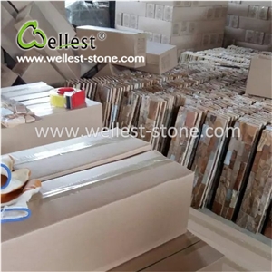 Yellow Wood Marble Ledgestone/Fieldstone/Culture Stone for Waterf