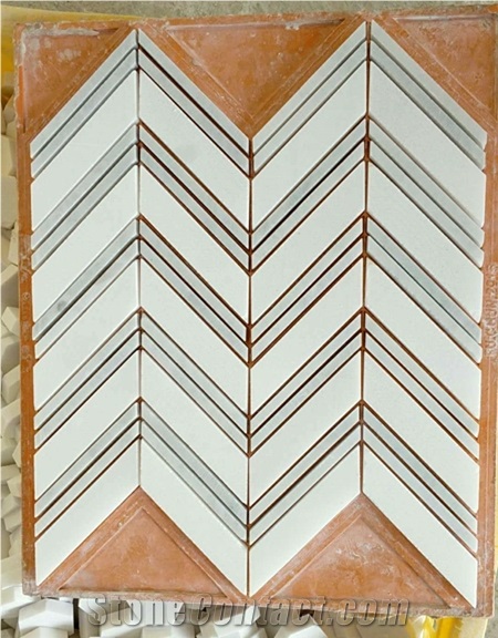 Chinese Oriental White Marble Hexagon Mosaic Tiles for Bathroom Wall