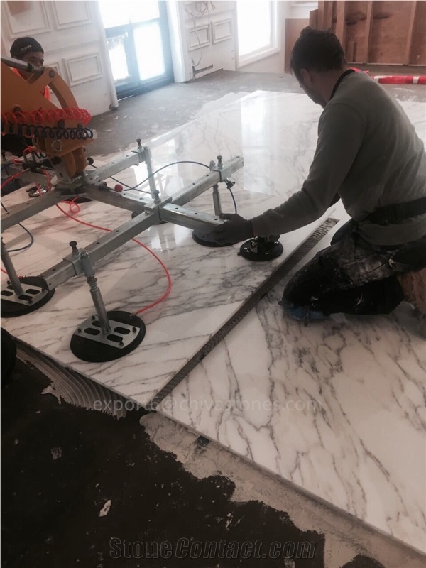 Italy White Marble Australia Big Size Bookmatch Interior Floor Tiles