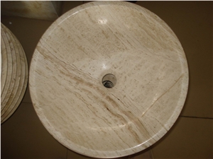 Ivory Travertine Wash Basins Bathroom & Kitchen Vessel Sinks