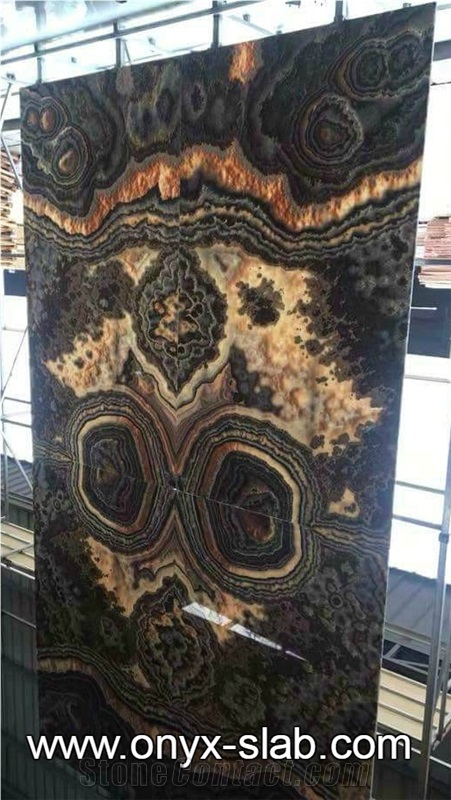 Bookmatched Onyx Slabs, Mexico Black Onyx