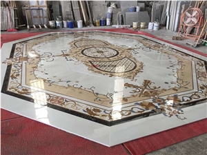 Hot Sale Beige Marble Inlay Flooring Design