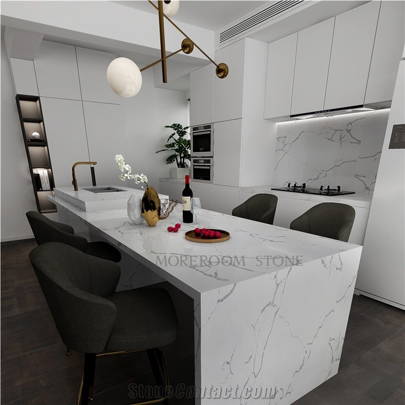Hot Sale Calacatta White Marble Quartz Countertops