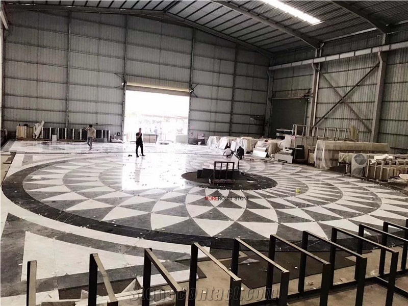 Lobby Flooring Marble Medallion Inlay Pattern