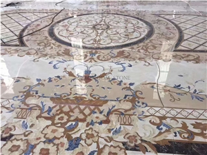 Lobby Flooring Marble Medallion Inlay Pattern