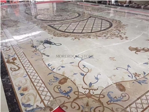 Lobby Flooring Marble Medallion Inlay Pattern