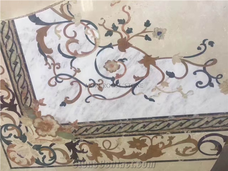 Lobby Flooring Marble Medallion Inlay Pattern