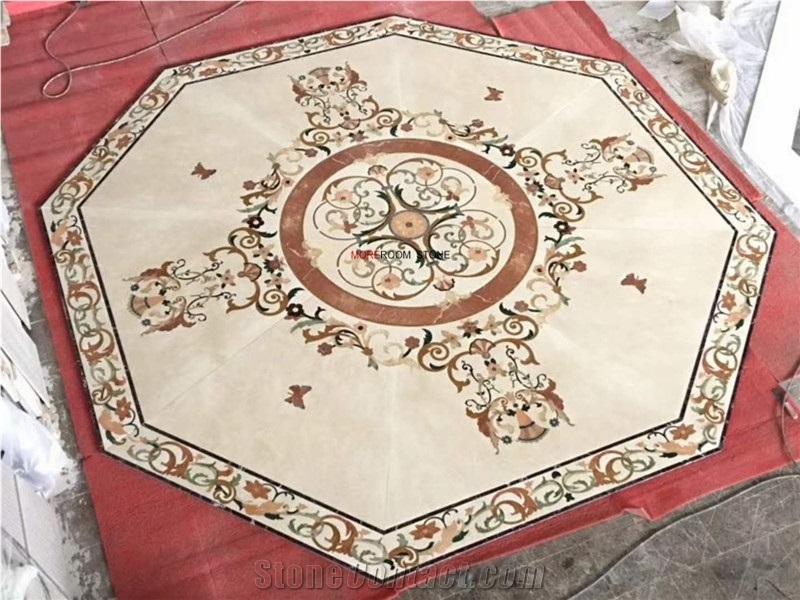 Moreroom Stone Custom Waterjet Oval Marble Floor Medallions