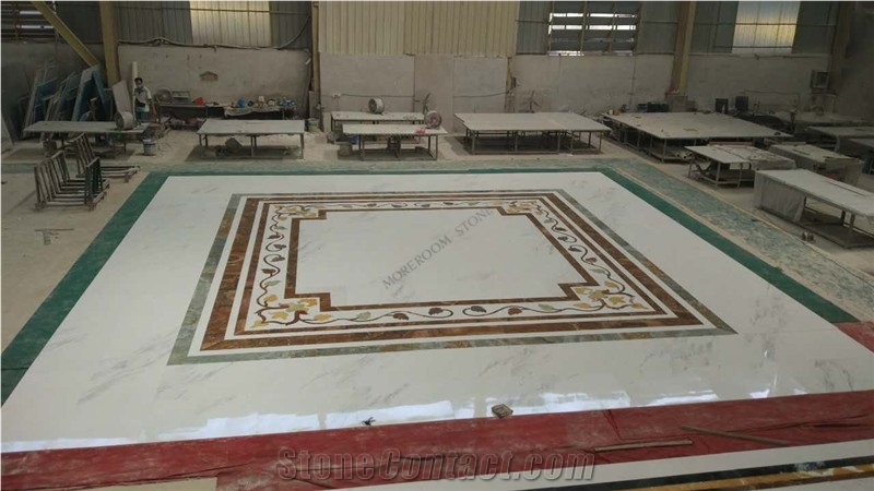 Moreroom Stone Waterjet Rectangle Marble Floor Medallions