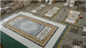 Moreroom Stone Waterjet Rectangle Marble Floor Medallions