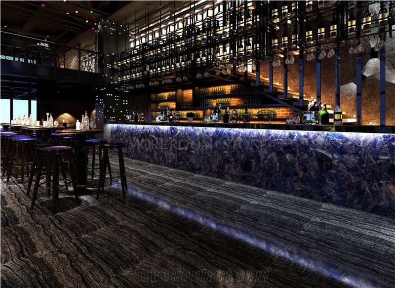 Semi Precious Blue Azul Bahia Bar Top