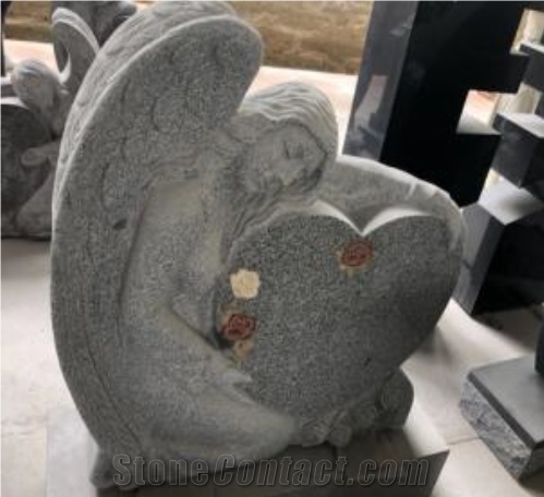 Angel Tomb Stone China Factory Direct Dark Grey Stone