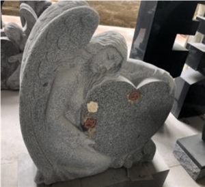 Angel Tomb Stone China Factory Direct Dark Grey Stone