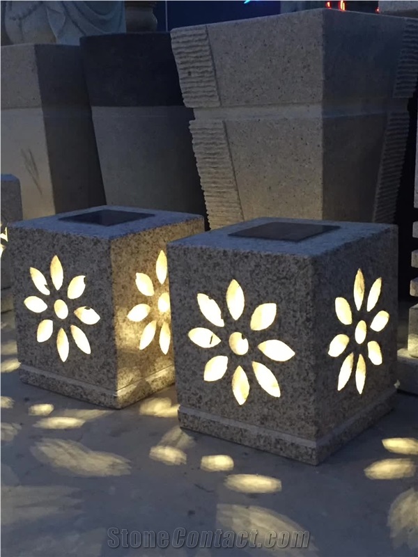 Chinese Granites G603 Stone Solar Lamp, Stone Solar Lantern