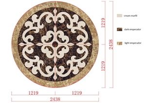 Waterjet Inlay Marbles Round Medallions for Floor