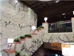 China Aurora Perola Green & White Lilac Emerland Marble Blocks
