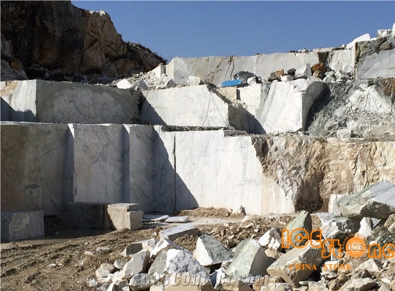 China Aurora Perola Green & White Lilac Emerland Marble Blocks