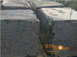 Chinese Nero Portoro Mezza Macchia Gold Marble Blocks
