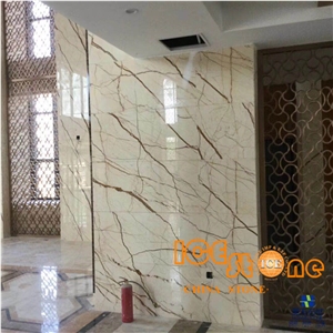 Sofitel Gold Marble over Flowing Canali Dragon Net Beige Slabs