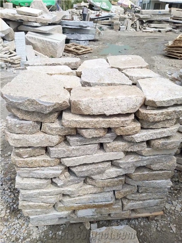 Sawn Cut Random Edges G682 Granite Pavers Rusty Granite Landscaping Stones