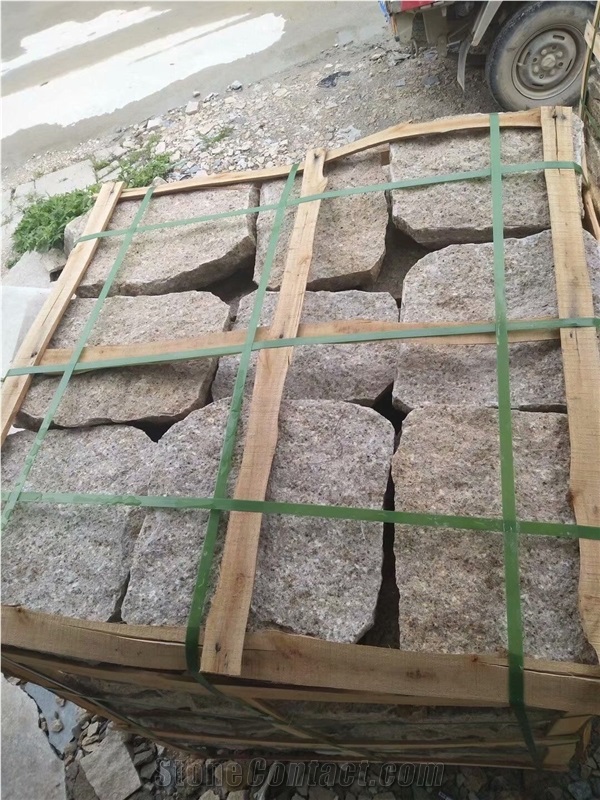 Sawn Cut Random Edges G682 Granite Pavers Rusty Granite Landscaping Stones