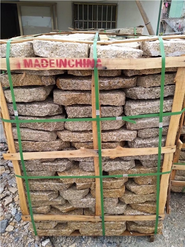 Sawn Cut Random Edges G682 Granite Pavers Rusty Granite Landscaping Stones