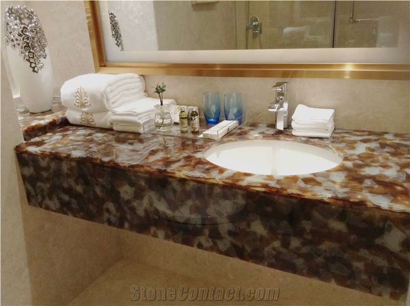 Laminated Jade Techno Glass Slabs