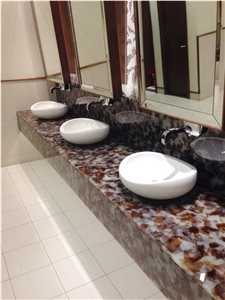 Laminated Jade Techno Glass Slabs