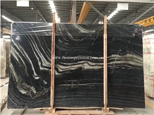 Popular Silver Wave Slabs/China Cheap Black Wooden Marble Slabs&Tiles