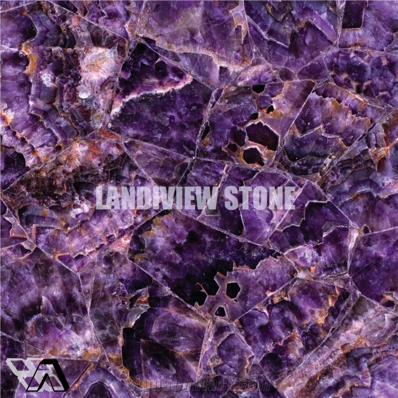 Amethst Semipercious Stone & Slabs, Wall Building Stone Slabs