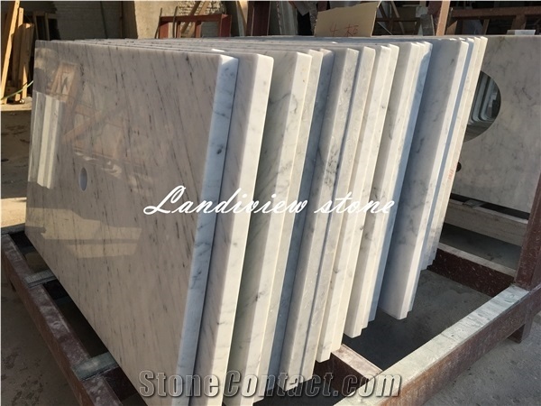 Bianco Carrara Bathroom Vanity Tops