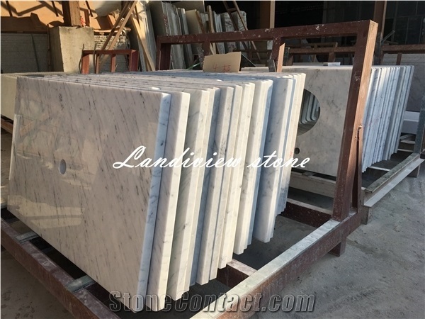 Bianco Carrara Bathroom Vanity Tops