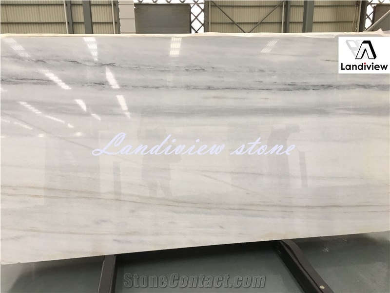 Bianco Lasa Vena Oro Covelano Slab Carrara White