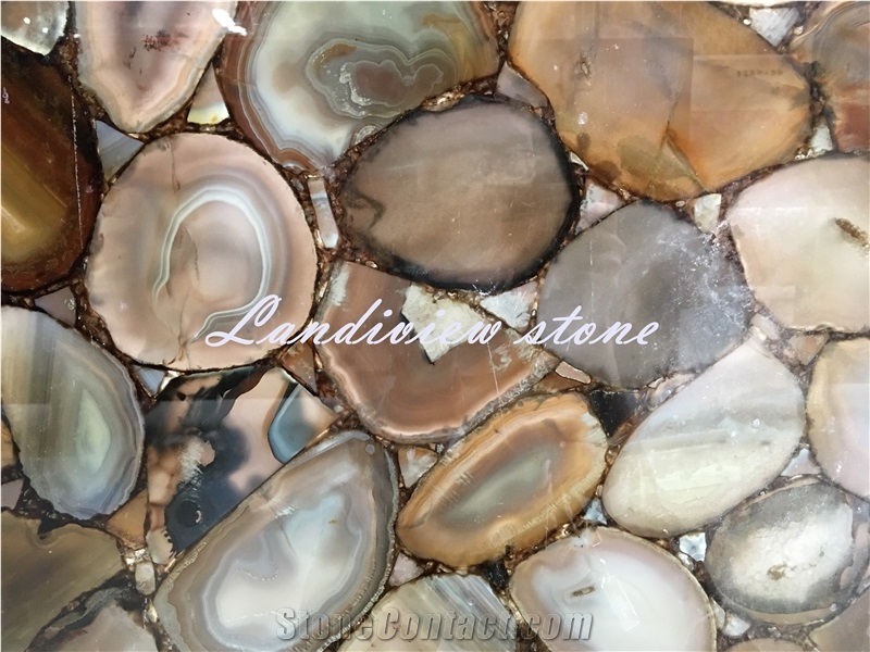 Brown Agate Semiprecious Tiles Slabs